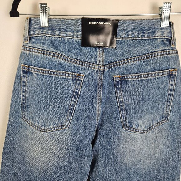Alexander Wang Womens High-Waisted Bikini Straight Leg Jeans Size 27 Blue Denim - Picture 6 of 9